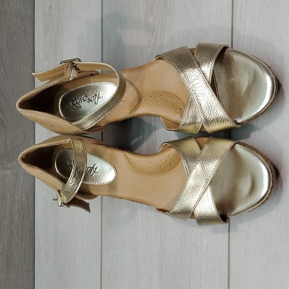 Euro By Sofft Womens Soft Comfort Espadrille Wedge Sandals Shoes sz 9M - Picture 4 of 13
